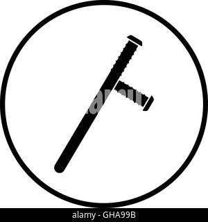 L'icône de baton. Cercle mince de conception. Vector illustration. Illustration de Vecteur