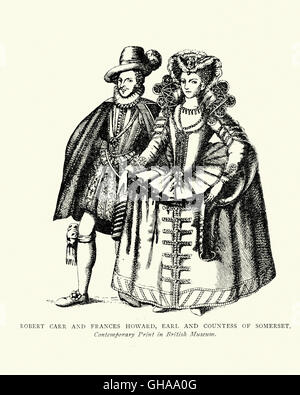 Robert Carr et Frances Howard, Comte et comtesse de Somerset Banque D'Images