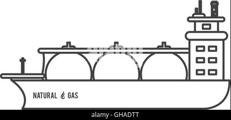 L'icône de bateau de gaz naturel Illustration de Vecteur