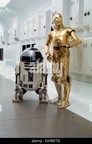 STAR WARS : Episode IV - UN NOUVEL ESPOIR USA 1977 George Lucas Bild : R2-D2 et C-3PO Regie : George Lucas Banque D'Images