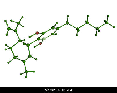 Illustration 3D d'une molécule de cannabidiol-un des cannabinoïdes identifiés dans le cannabis. Banque D'Images