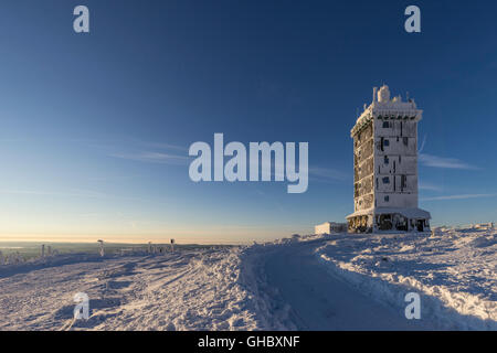 Géographie / billet, l'Allemagne, la Saxe-Anhalt, Parc National de Harz, station météorologique sur l'arraché dans le Additional-Rights Clearance-Info, hiver--Not-Available Banque D'Images