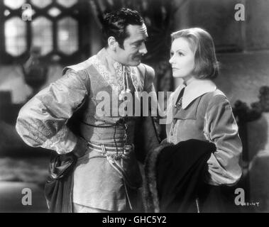 La reine Christine Königin Christine USA 1933 Rouben Mamoulian Seigneur Magnus (IAN KEITH) et la reine Christine (GRETA GARBO) Régie : Rouben Mamoulian Banque D'Images