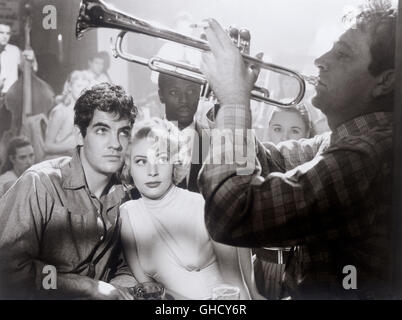 Regarder en arrière dans la COLÈRE Blick zurück im Zorn UK 1958 Tony Richardson GARY RAYMOND (Cliff Lewis), MARY URE (Alison Porter) et RICHARD BURTON comme musicien Jimmy porter à la trompette. Regie : Tony Richardson Banque D'Images