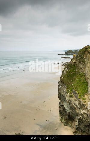 Whipsiderry Beach à Newquay, Cornwall. Classé dans le top 20 meilleures plages d'Europe. Banque D'Images