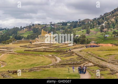 Ingapirca, un emplacement touristique dans laquelle se trouve un ancien temple inca situé dans la province de Manabi, Équateur Banque D'Images