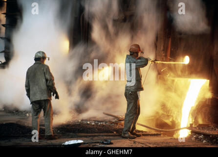 Fourneau à Ashan Iron and Steel Works, la Chine. Septembre 1987. Banque D'Images