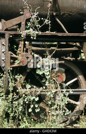 Détail d'un Smokebox dump dans Santragachi locomotive, Bengale occidental, Inde, février 1981. Banque D'Images
