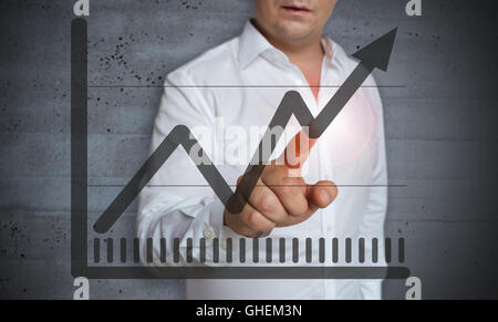 Man stock prix concept de l'écran tactile. Banque D'Images