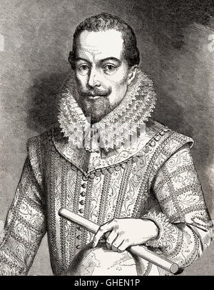 Sir Walter Raleigh, 1554 - 1618, un aristocrate anglais, écrivain, poète et explorateur Banque D'Images