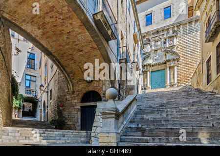 L'Église Sant Martí Sacosta Girona Espagne Banque D'Images