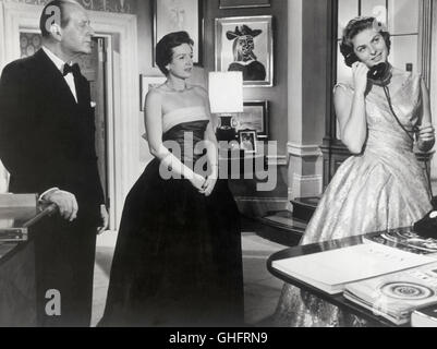 CECIL PARKER (Alfred Munson), PHYLLIS CALVERT (Margaret Munson), Ingrid Bergman (Anna Kalman) sur le téléphone. Regie : Stanley Donen Banque D'Images