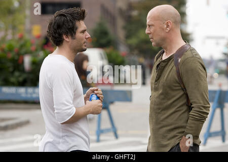 Stirb Langsam 4.0 / réalisateur Len Wiseman et Bruce Willis sur le tournage Regie : Len Wiseman aka. Vivre libre ou mourir difficile Banque D'Images