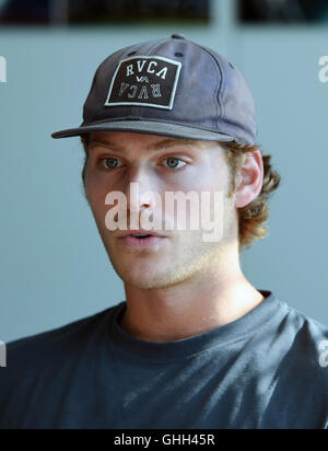 Berlin, Allemagne. 12 Sep, 2016. Graham Dugoni, l'inventeur de l'Yondr cas smartphone, lors d'une entrevue avec le dpa à Berlin, Allemagne, 12 septembre 2016. Photo : Soeren Stache/dpa/Alamy Live News Banque D'Images
