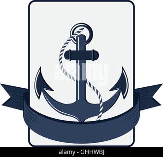 L'icône de l'emblème d'ancrage classique Illustration de Vecteur