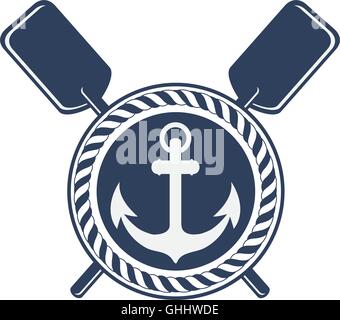 L'icône de l'emblème d'ancrage classique Illustration de Vecteur