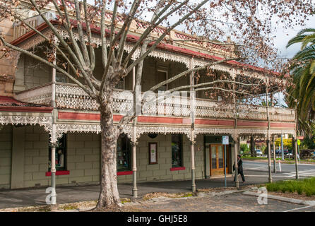 Hôtel Midland historique dans la ville de Goldfields Victorien Castlemaine, Australie Banque D'Images