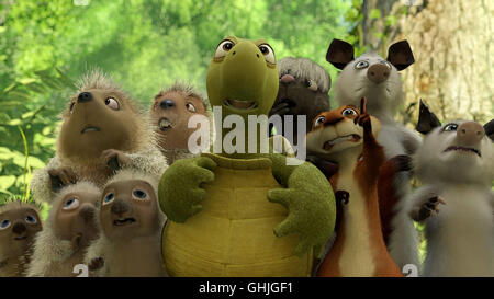 AB durch die HECKE / Over the Hedge USA 2006 / Tim Johnson, Kary KirACKtrick Penelope, Lou, Verne, Stella, Hammy, Ozzie et Heather sortent de leur sieste de l'hiver pour découvrir qu'une monstruosité vert géant a vu le jour dans leur maison. Regie : Tim Johnson, Kary Kirkpatrick aka. Par-dessus la haie Banque D'Images