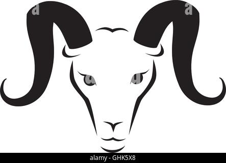 Ram goat graphique de vecteur icône tribal zodiac Illustration de Vecteur
