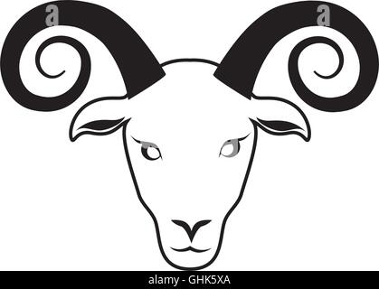 Ram goat graphique de vecteur icône tribal zodiac Illustration de Vecteur