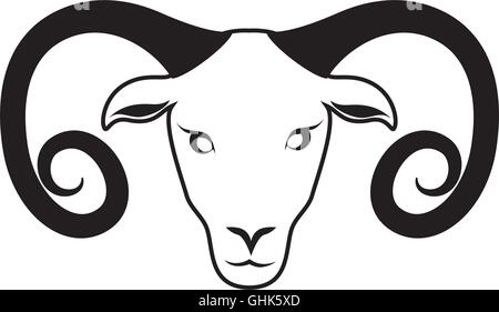 Ram goat graphique de vecteur icône tribal zodiac Illustration de Vecteur