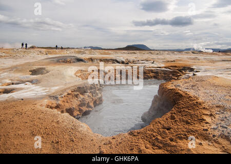 Site géothermique de Hverarond dans le nord de l'Islande. Banque D'Images