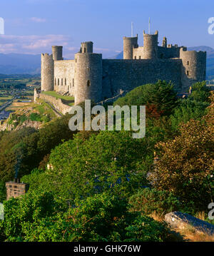 Château de Harlech, Snowdonia, Gwynedd, au nord du Pays de Galles, Royaume-Uni Banque D'Images