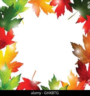 Clip-art frame à partir de feuilles tombées isolated Illustration de Vecteur