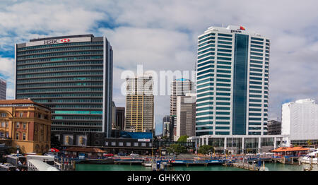 AUCKLAND (NZL -JAN 13 2016 : Auckland downtown.La CDB d'Auckland a été le principal centre d'affaires de la Nouvelle-Zélande et de l'écon Banque D'Images