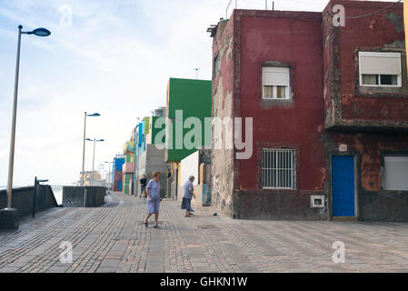 LAS PALMAS, Gran Canaria, Espagne - 31 juillet 2016 : voir le quartier de pêcheurs de San Cristobal, au sud de Las Palmas de Gran Canaria, Ca Banque D'Images