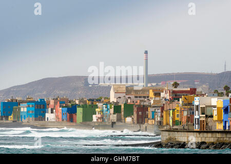 Voir quartier de pêcheurs de San Cristobal, au sud de Las Palmas de Gran Canaria, Îles Canaries Banque D'Images