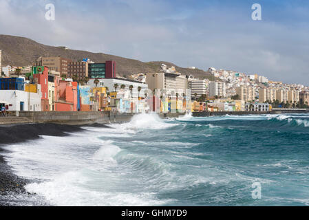 Voir quartier de pêcheurs de San Cristobal, au sud de Las Palmas de Gran Canaria, Îles Canaries Banque D'Images