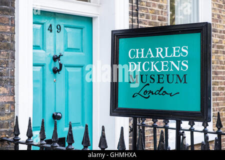 Charles Dickens Museum, Londres, Angleterre, Royaume-Uni Banque D'Images