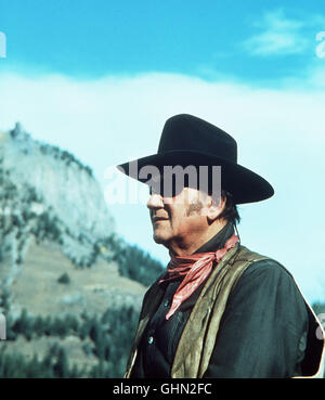 Der Prévôt Mit Hilfe des alten, versoffenen "Rooster Cogburn des Maréchaux (JOHN WAYNE) mourra erst 14jährige Mattie Ross den Mörder votre Vaters zur Rechenschaft aus... Regie : Henry Hathaway aka. True Grit Banque D'Images