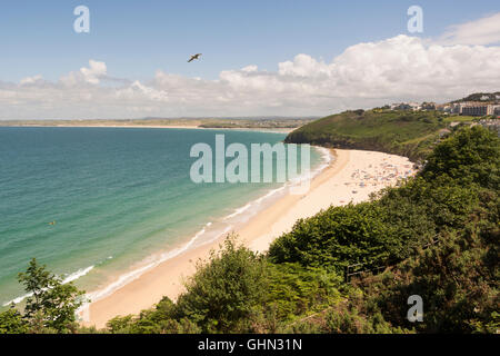 Plage de Carbis Bay, Cornwall, England, UK Banque D'Images