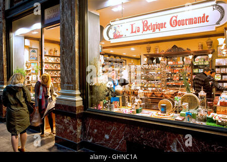 Magasin de bonbons en galeries St-hubert à Bruxelles, Belgique Banque D'Images