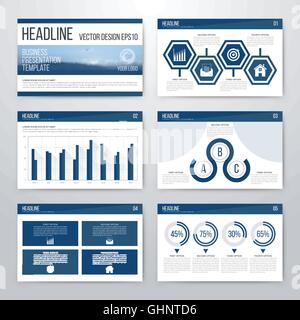 Modèle de présentation de l'Infographie design plat Illustration de Vecteur