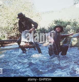 DUELL AM MISSOURI - Le Missouri Breaks USA 1975 / Arthur Penn Wohlhabender éleveur engagiert einen eiskalten Killer, um einen lästigen Pferdedieb umbringen zu lassen. Voir mit Logan (Jack Nicholson, r.) Régie : Arthur Penn aka. Le Missouri Breaks Banque D'Images