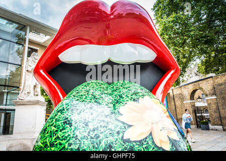 L'exhibitionnisme rétrospective par les Rolling Stones à la Saatchi Gallery, King's Road, Chelsea, UK Banque D'Images