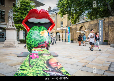 La rétrospective exhibitionnisme des Rolling Stones à la Saatchi Gallery, King's Road, Chelsea, Londres, Angleterre, ROYAUME-UNI Banque D'Images