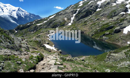 Plus bas des Lacs des Cheserys, réserve naturelle des Aiguilles Rouges, Chamonix Mont Blanc, Rhône-Alpes, Haute Savoie, France Banque D'Images