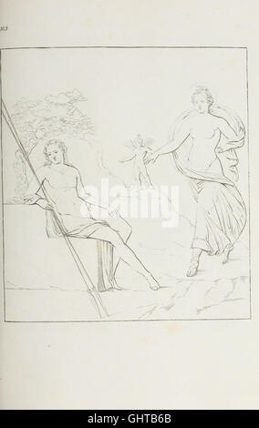 Une collection de 1876 intitulée 'Raccolta de' più belli ed interessanti dipinti, musaici ed altri monumenti rinvenuti negi scavi di Ercolano, di Pompei, e di Stabia', présentant des œuvres d'art du Musée national de Naples. Banque D'Images