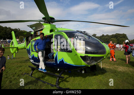 Bristol, Royaume-Uni. Août 11, 2016. Great Western Air ambulance a été exposé au Bristol International Balloon Fiesta Crédit : Keith Larby/Alamy Live News Banque D'Images