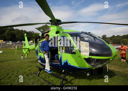 Bristol, Royaume-Uni. Août 11, 2016. Great Western Air ambulance a été exposé au Bristol International Balloon Fiesta Crédit : Keith Larby/Alamy Live News Banque D'Images