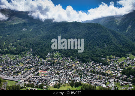 Zermatt, Suisse vu de dessus Banque D'Images