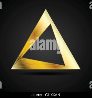 Triangle d'élément du logo sur fond noir. Vector illustration design Illustration de Vecteur