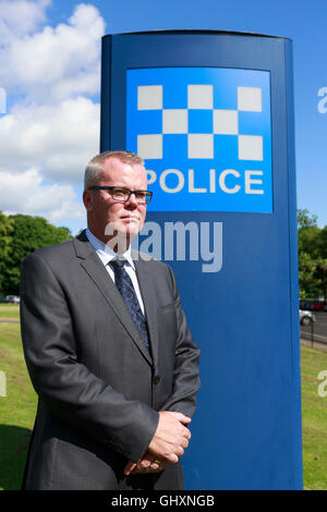 Edinburgh, Royaume-Uni. Conférence de presse de la police portrait du détective inspecteur-chef Keith Hardie. Pako Mera. Banque D'Images