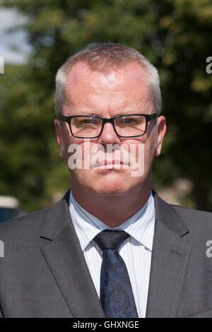 Edinburgh, Royaume-Uni. Conférence de presse de la police portrait du détective inspecteur-chef Keith Hardie. Pako Mera. Banque D'Images