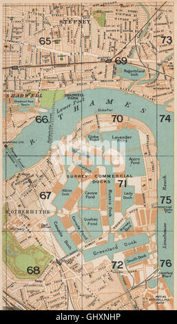 COMMERCIAL SURREY DOCKS. Stepney Shadwell Limehouse Rotherhithe, Londres 1935 site Banque D'Images