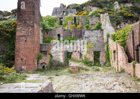 Les ruines de la briqueterie, Wen Porth Anglesey Banque D'Images